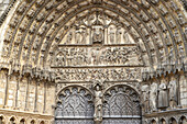 Saint Stephen's Cathedral in Bourges, Bourges Cathedral, West facade, The Way of St. James, Chemins de Saint Jacques, Via Lemovicensis, Bourges, Dept. Cher, Région Centre, France, Europe