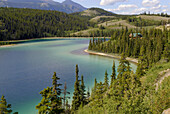 Emerald Lake along South Klondike Highway Yukon Territory YT Canada