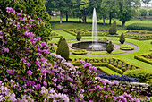 Elaborate gardens of Dunrobin Castle Scotland