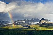 Rainbow over the Chugach Mountains of Alaska, USA