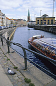Frederiksholms Canal and Saint Nicholas church at the back Copenhagen Denmark