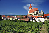 Vinyards surrounding the old town of Weisskirchen, in the Wachau region of Austria