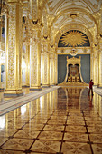 Interior of the Andreyevskiy (St. Andrew's) Hall, The Grand Kremlin Palace, Official residence of President of Russian Federation, Kremlin, Moscow, Russia