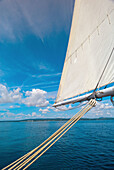 Schooner Nathaniel Bowditch sailing in Penobscot Bay, Maine USA