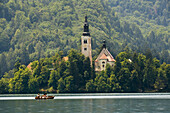 Lake Bled and St Mary's Church of the Assumption, Slovenia, Balkans, Europe
