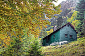 Forest cabin. Toran valley, Vall d'Aran, Catalunya, Spain.