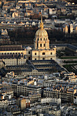 Aerial view of the Dome Church of Hotel de Invalides. Paris. France