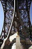 Eiffel's statue in the base of Eiffel Tower. Paris. France