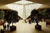 The inverted glass pyramid in Musee du Louvre. Paris. France