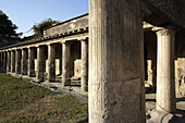 Stabian Bath in ancient ruin city of Pompei. Campania. Italy