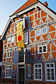 Mit dem Hausboot auf der Müritz-Elde-Wasserstrasse, Parchim, Altstadt, Mecklenburg, Deutschland, Europa