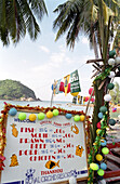 Speisekarte am Strand, Ko Phangan, Thailand