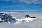 Mountain landscape in Winter, Seiser Alp, Durontal, Molignon, Saltria, South Tyrol, Italy