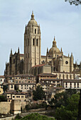 Segovia. Castilla-Leon. Spain. Cathedral (16th century), overview on Segovia.