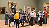 Metropolitan Museum of Art - New York City - Museum tour guide speaking about a painting by Artist: Jacques-Louis David French Neoclassical Painter, 1748-1825  Painting: 'Antoine-Laurent Lavoisier and his wife Marie-Anne 1758-1836'  USA