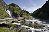 Latefoss waterfall. Hordaland. Norway.
