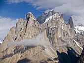The magnificent Trango Towers, some of the hardest rock climbing faces in the world, Karakoram Mountains, Pakistan