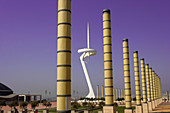 Communications tower, by Santiago Calatrava. Plaza Europa, Montjuich. Barcelona. Spain