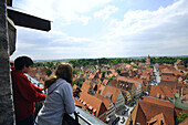 View over Old Town, Dinkelsbuehl, Middle Franconia, Bavaria, Germany