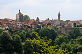 Blick auf Rothenburg ob der Tauber, Mittelfranken, Bayern, Deutschland