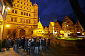Market square with City Hall, Rothenburg ob der Tauber, Middle Franconia, Bavaria, Germany