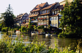Häuser am Flussufer, Bamberg, Oberfranken, Bayern, Deutschland