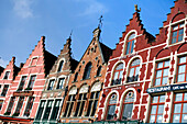 Gabled Guildhouses on the Market square, Bruges, Belgium