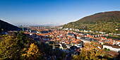 Blick auf Heidelberg am Neckar, Baden-Württemberg, Deutschland