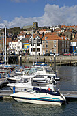 Scarborough, sea front, harbour, typical buildings, marina, North Yorkshire, UK
