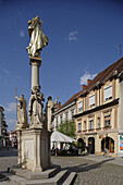 Celje, old town, Galvni Trg - Main Square, Plague Monument, typical buildings, Slovenia