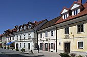 Kamnik, Sutna Street, old town houses, Slovenia