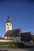 Lake Bohinj, Ribcev Laz, church of St John the Baptist, Slovenia