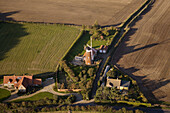 Weybourn Windmill from the air Norfolk UK October