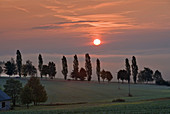 Sunrise at Southern Bohemia landscape. Czech Republic
