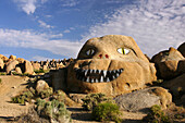 Graffiti on a boulder in the Alabama Hills in California, USA