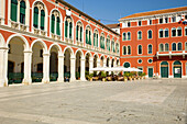 Arches and architecture of the Republic Square in Split, Dalmatia, Croatia