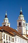 Church bell towers in Lujubljana, Slovenia
