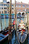 The Grand Canal of Venice, Italy with Venetian architecture, boats and gondolas