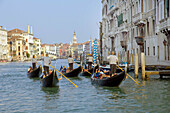 The Grand Canal of Venice, Italy with Venetian architecture, boats and gondolas