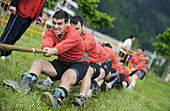 Sokatira (tug of war), rural basque sport. Basque Country, Spain