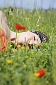 Woman resting in the countryside