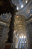 Detail of Bernini's Baroque baldachin, St Peter's Basilica, Rome, Italy