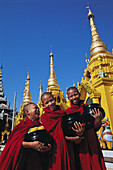Buddhist novices, Shwedagon pagoda, Rangoon, Myanmar