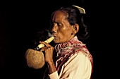 Cheeroot smoker, Pagan, Myanmar