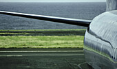 Airport by sea shore. Reunion Island, France