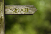 Sign indicating a footpath accessible to the public, Yorkshire Dales National Park, England, UK
