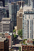 Canada, British Columbia, Vancouver, downtown street scene, aerial view