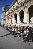 France, Paris, Louvre, cafe, people