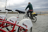 Bicing bike rental, Barceloneta, Barcelona. Catalonia, Spain