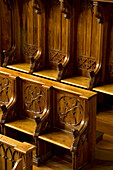 Quito Old Quarter, Chairs at Choir, Church of Santo Domingo (1650). Quito. Ecuador. South America. 2007